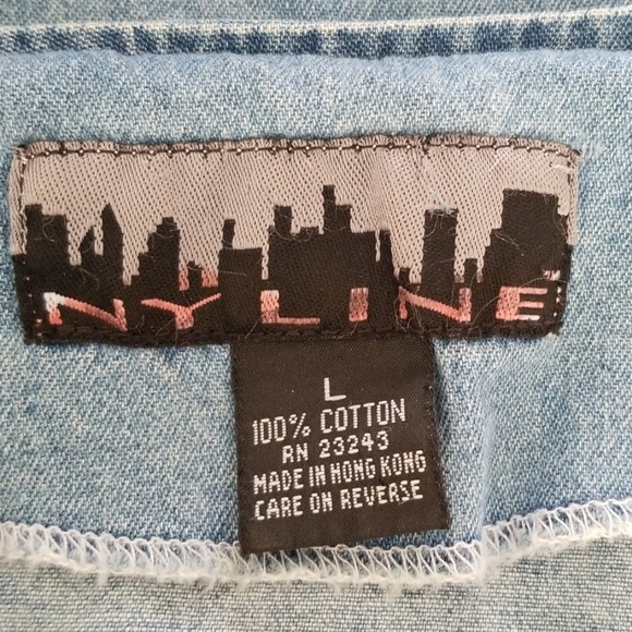 NY Line Denim Blue Jean Tank Top 100% Cotton - Picture 6 of 7
